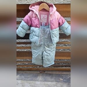 Carter's Pink and Light Green Toddler Snowsuit